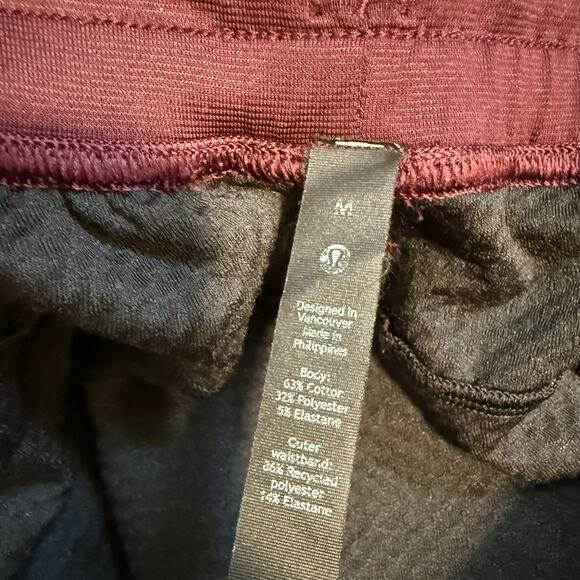 Lululemon Men's At Ease Jogger Sweatpants Lounge Athleisure Medium Maroon Red - Picture 8 of 11